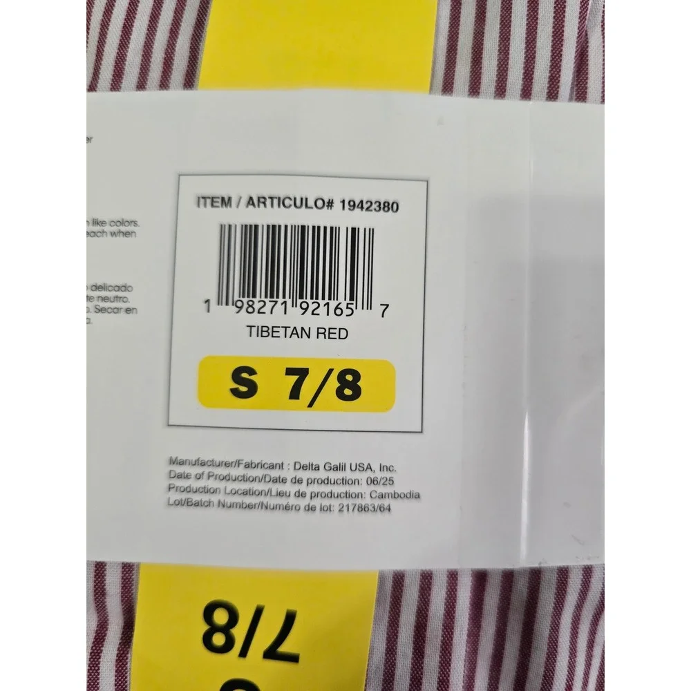 Calvin Klein Youth 3 Piece Sleep Set Tibetan Red Stripe Pajamas 7/8 1942380 NWT